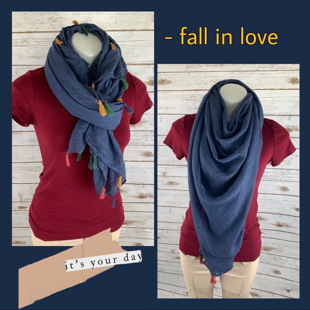 Remi & Reid Blue Square Wrap or Scarf